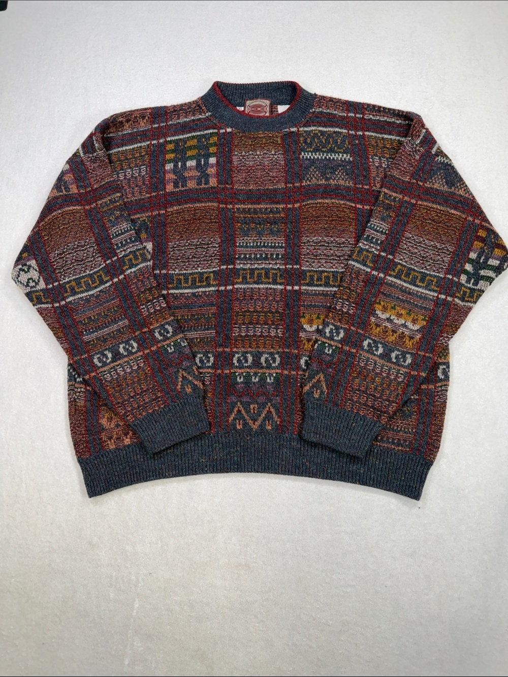 Vintage 90’s Noba 1950 Italian Multicolor Patterned Crewneck Sweater